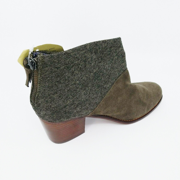 Toms Womens Leila Booties Tarmac Olive Suede Boots - Picture 7 of 8